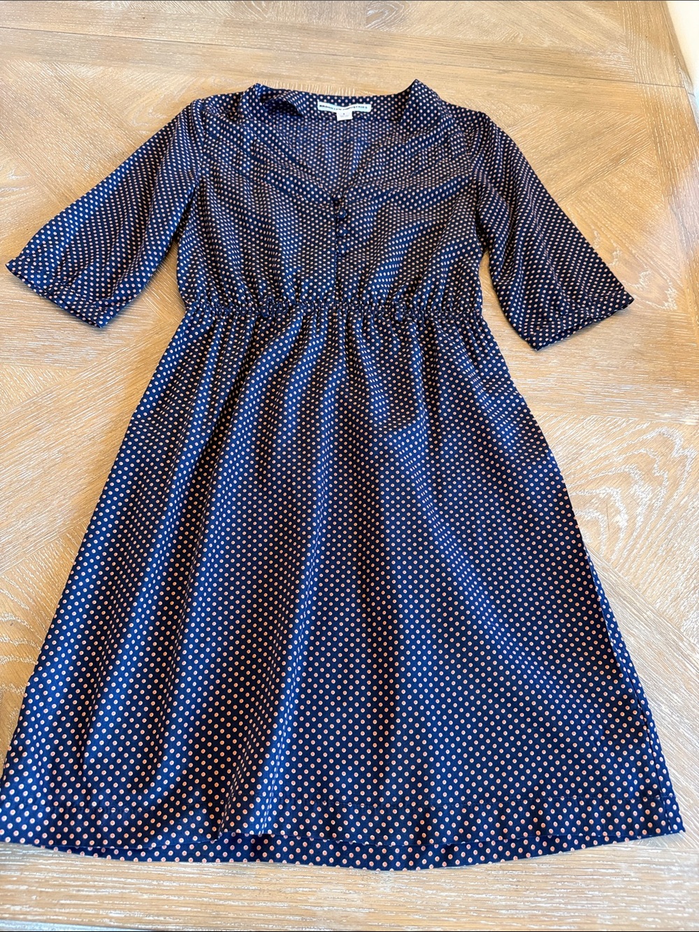 Navy Polka Dot Dress